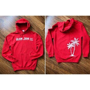Ron Jon Surf Shop Red Hoodie Palm Tree Graphic Surf Skate Size L Palm Trees